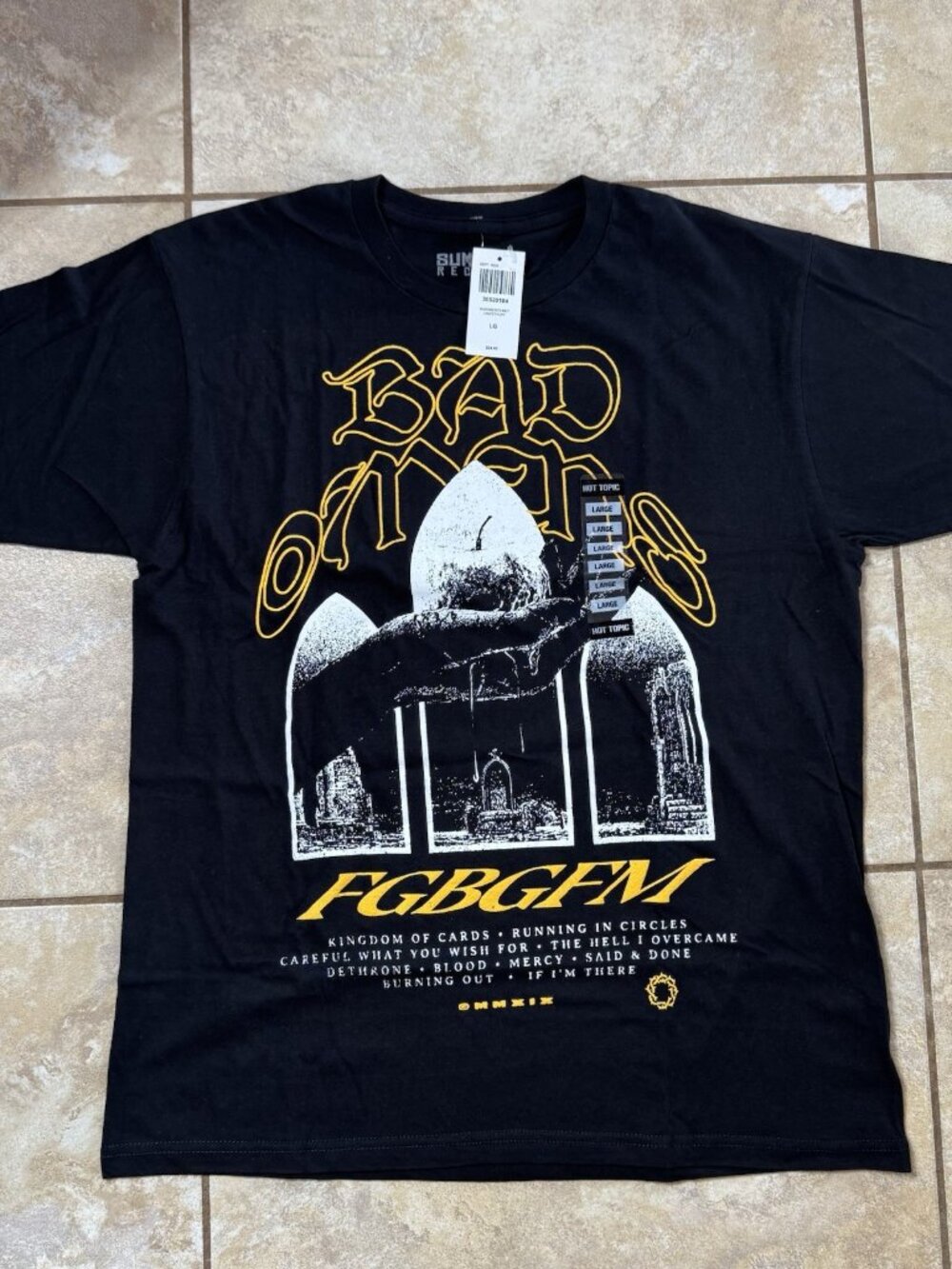 Bad Omens Finding God Before God Finds Me Tracklist T-Shirt LARGE New